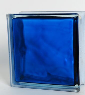 Inner Blue Cloudy Glass Block